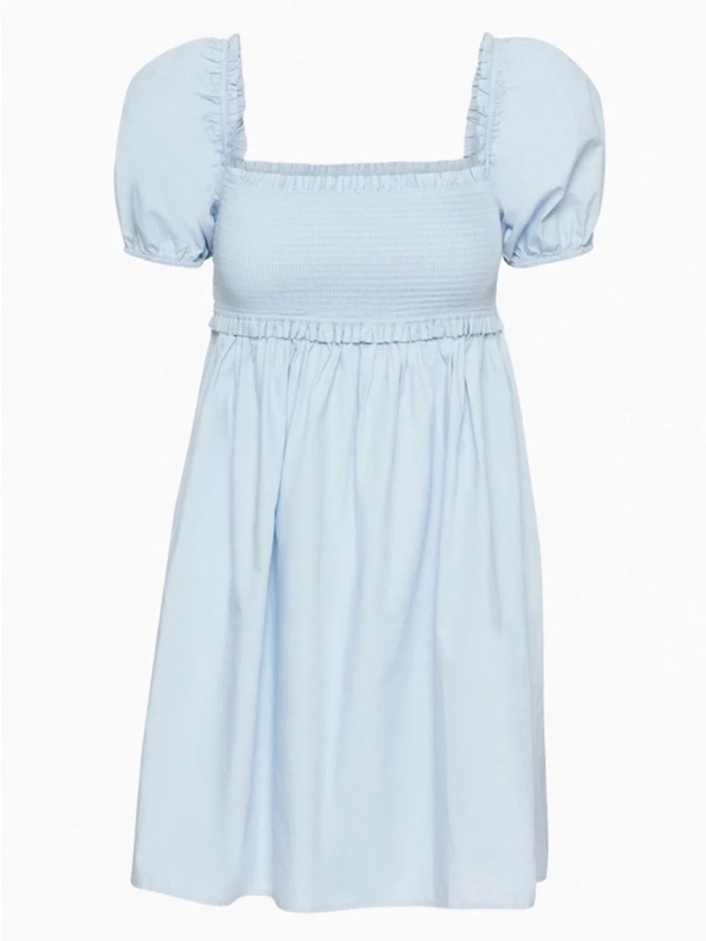 ARITZIA - SUNDAY BEST Light Blue Puff Sleeve Smocked Bodice Dress Size M